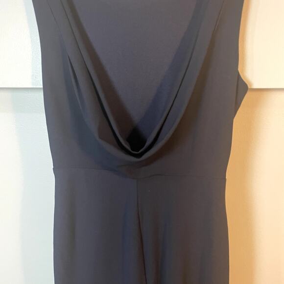 Lulu's Maxi Length Scoop Back Navy Blue Formal Gown Prom Dress Size Medium EUC - Picture 9 of 12